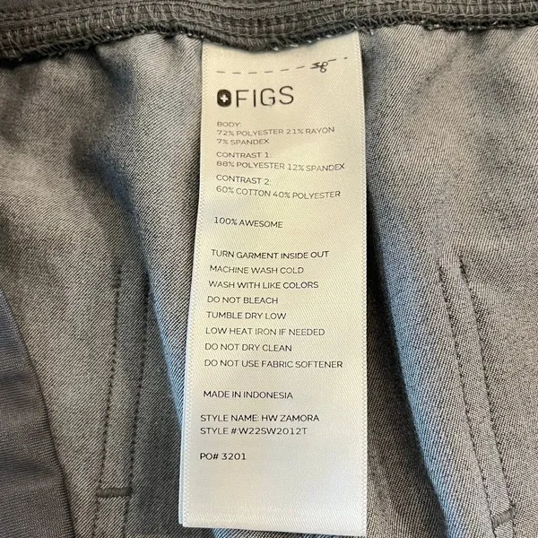 Figs High Waisted Zamora Jogger Scrub Pants Graphite size XL Tall‎ - Image 5