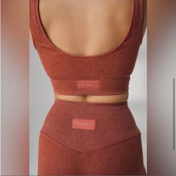Balance Athletica Ribbed Leggings in Rust - Image 4