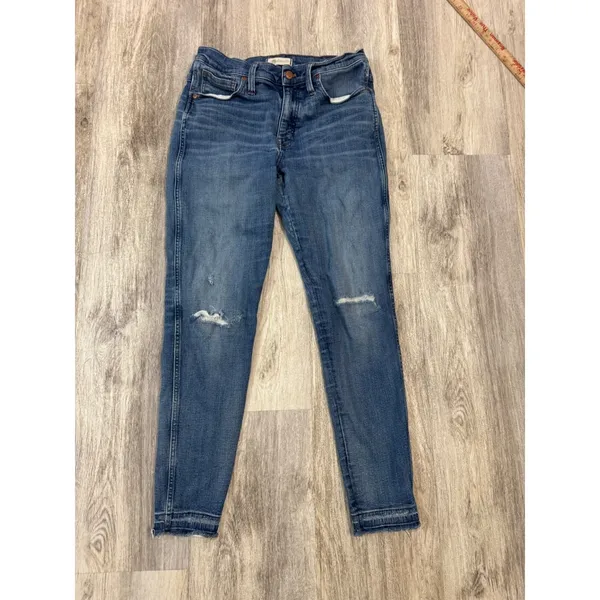 Madewell 9 inch High Rise Skinny Jeans Distressed Blue‎ Wash Size 30 - Image 2