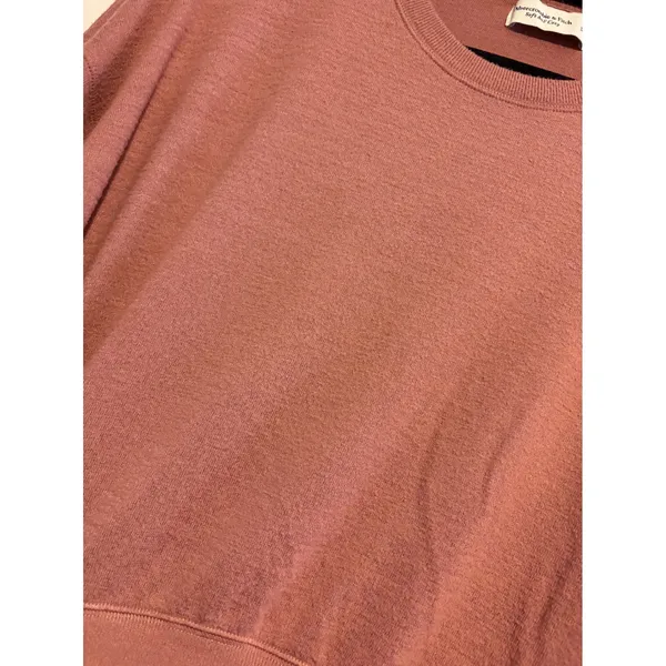 Abercrombie Fitch Soft AF Cozy Crewneck Pullover Sweatshirt Rose Mauve Size S - Image 4