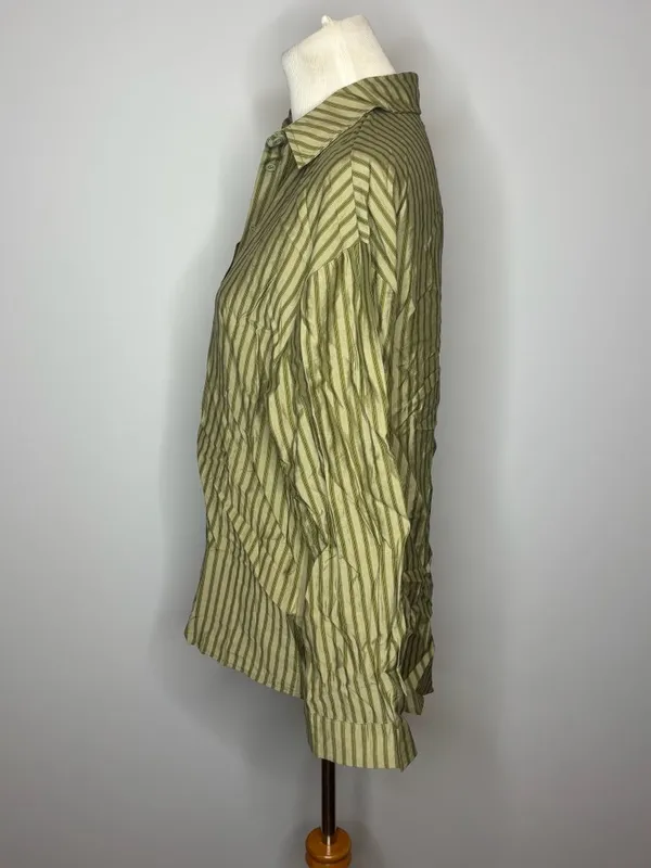 Nasty Gal - Green Oversized Striped Button Down - Image 2
