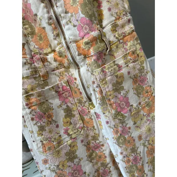 Show Me Your Mumu Jacksonville Cropped Jumpsuit Groovy Blooms Stripe Womens S - Image 11