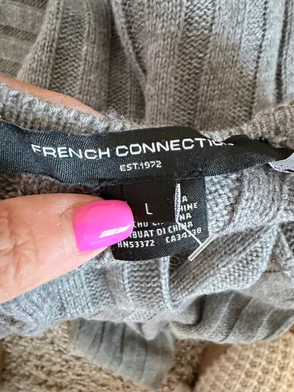 NWOT French Connection baby soft fit and flare midi dress size large gray - Image 10