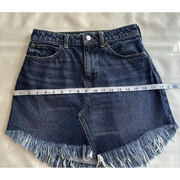 Free People High Waist Bailey Denim Mini skirt 26 - Image 8