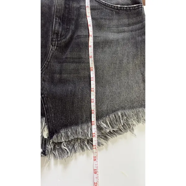 We The Free Womens Faded Black Denim Skirt Size 27 High Rise Cutoff Raw Hem Y2K - Image 6