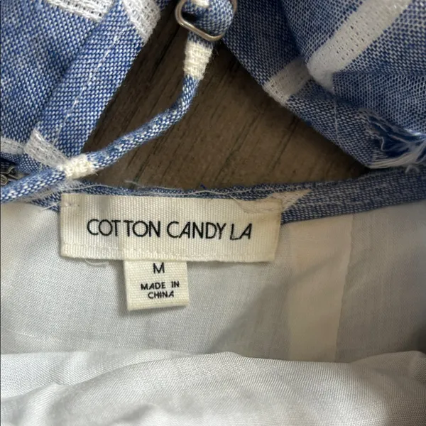 Cotton Candy Blue and White Striped Top - Image 2