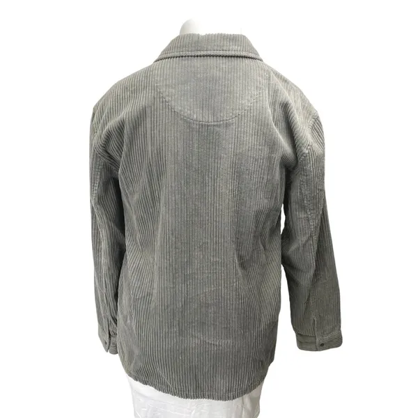 Urban Outfitters Ryder Men's Gray Corduroy Zip Up Long Sleeve Shirt Jacket Top L - Image 2