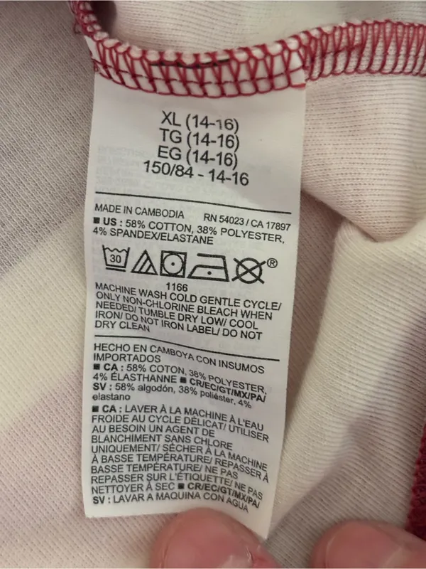 Old Navy Active Rugby Polo Shirt XL Pink Burgundy Striped Long Sleeve - Image 3