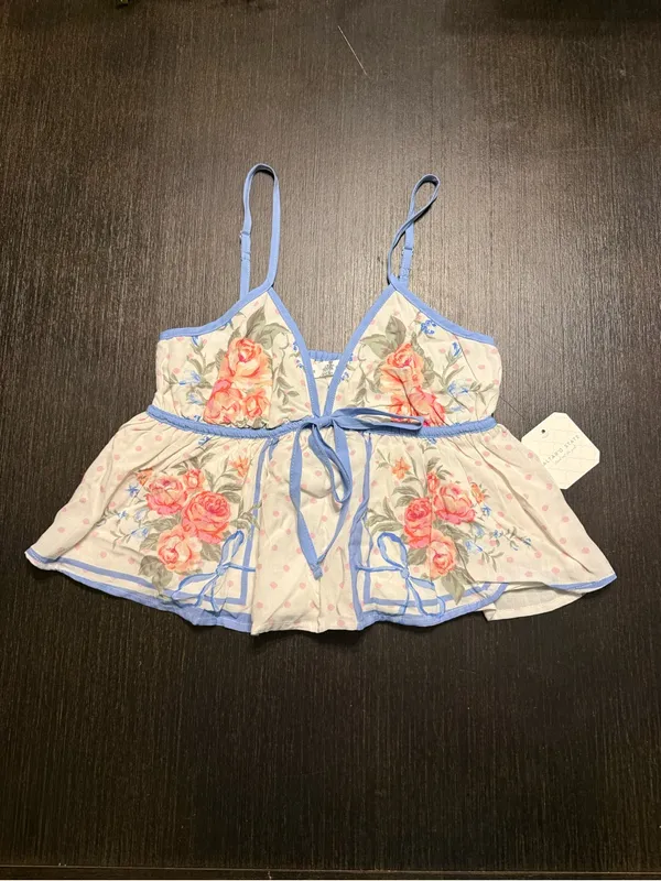 Altar'd State Lila Floral Babydoll Tank Coquette Romantic Boho Y2K Fairycore - Image 4