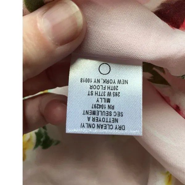 Milly Audrey Dress in Petal Silk Wrap Mini Dress W6 Pink/Green - Image 5