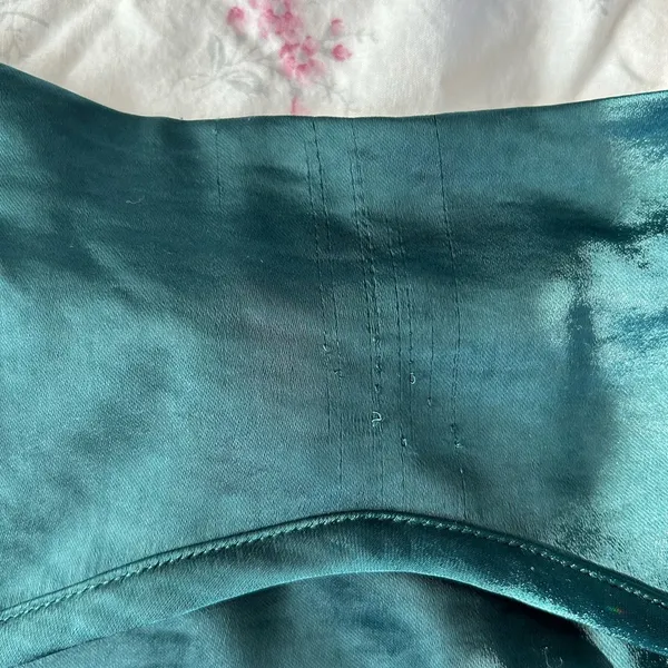 Rhinestone emerald green satin bustier cami - Image 5