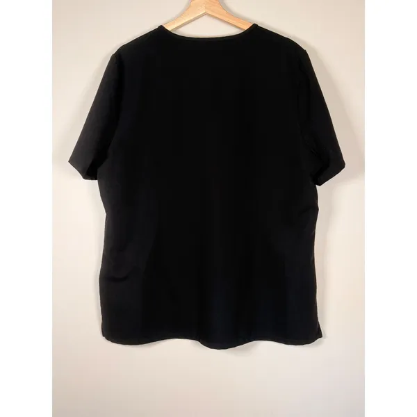 FIGS Technical Collection Black V-Neck Scrub Top XXL FW1100 Short‎ Sleeve - Image 2