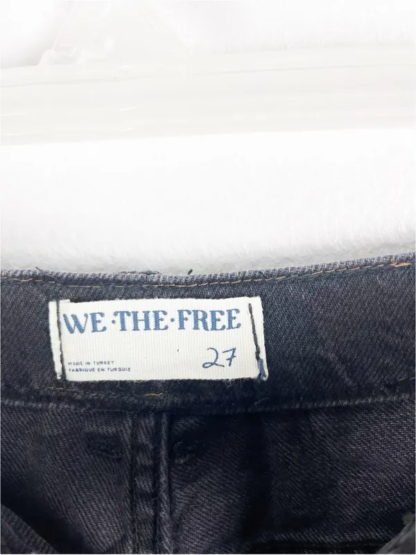 FREE PEOPLE We The Free Black Crossroads Boyfriend Barrel Jeans Size 27 Slouchy - Image 3
