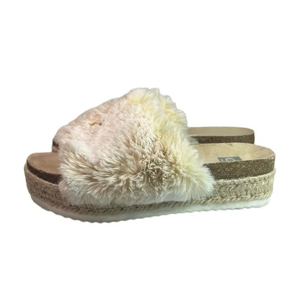 Dolce Slides vita ilenia platform fuzzy SLIPPER SLIDES size 10 NEUTRAL - Image 4