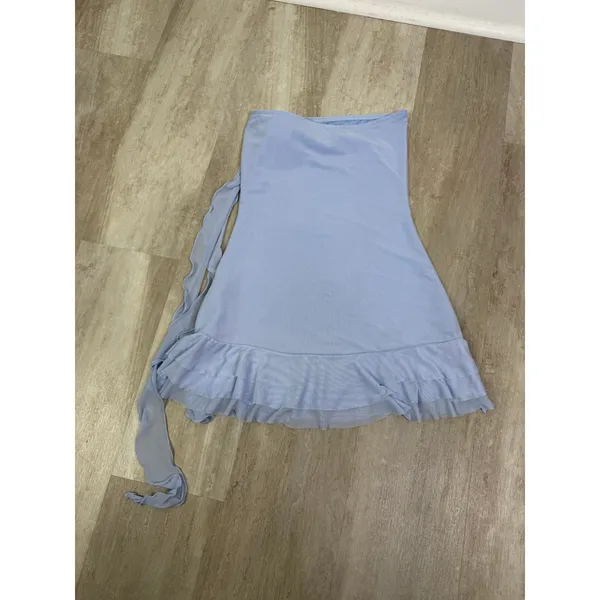 Edikted Thalia Strapless Minidress with Removable Rosette Ruffle Blue Size Small - Image 8