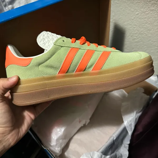 💚🧡NEW ADIDAS GAZELLE BOLD W Semi Green Spark, Screaming Orange & Core White - Image 6