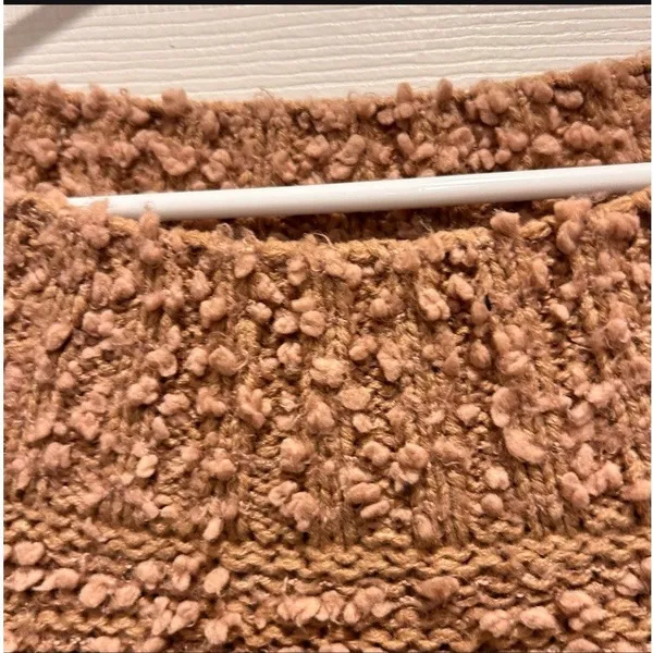 Billabong Womens Furget Me Not Mauve Popcorn Knit Off Shoulder Slouchy Sweater S - Image 3