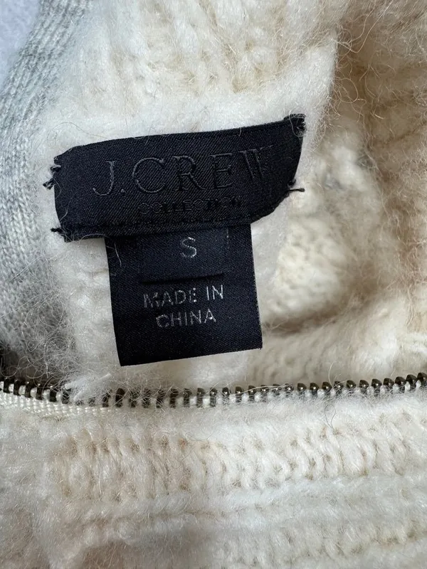 J.Crew Alpaca Merino Wool Cashmere Turtleneck Sweater Ivory Cream Womens Small S - Image 8