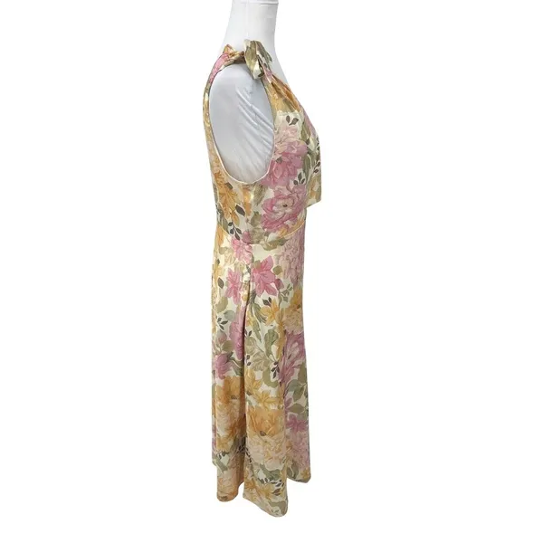 Showpo Glaucus Midi Dress 10 Floral One Shoulder Cut Out Satin Romantic Feminine - Image 7
