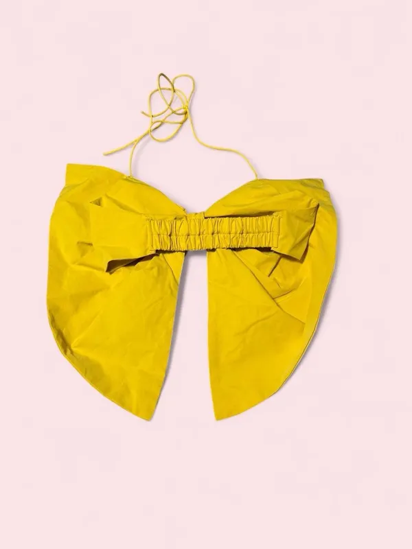 Yellow Bow Tie Halter Top - Image 2