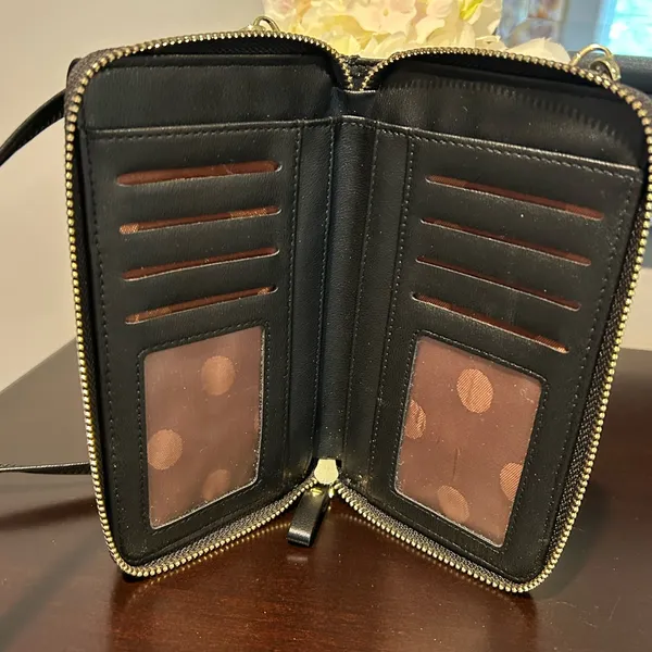 Black Crossbody Phone Bag with wallet - Image 2
