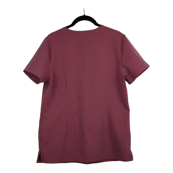 FIGS Technical Collection Casma V‎ Neck Scrub Top Womens Small Burgundy Stretch - Image 2