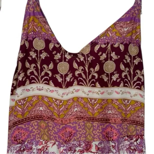 Free People Leona Floral Printed Jumpsuit Lilac Size Medium Boho Beachy Festival - Image 9