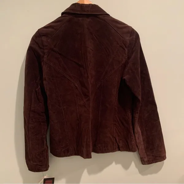 NWT Siena Espresso Chocolate Brown Leather Suede Blazer Jacket 10 - Image 5