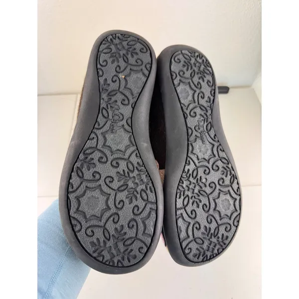 L.L. Bean Womens Daybreak‎ Dog Santa Appliqué Wool Slippers Red Felt Lined Sz 10 - Image 3