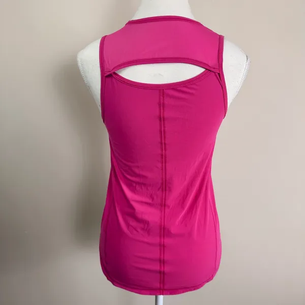 Lululemon Sculpt Tank Top Pink Mesh Back Cutout‎ High Neck Sleeveless Athletic - Image 3