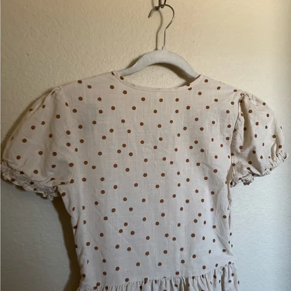 Rylee + Cru Polka Dot Button‎ Midi Dress Size XS Cotton Cottage - Image 6
