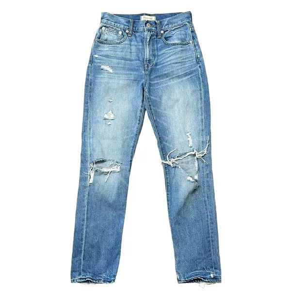 Madewell Size 25 The Perfect Vtg Jeans Chet Wash Busted Knees Distressed Edition - Image 2