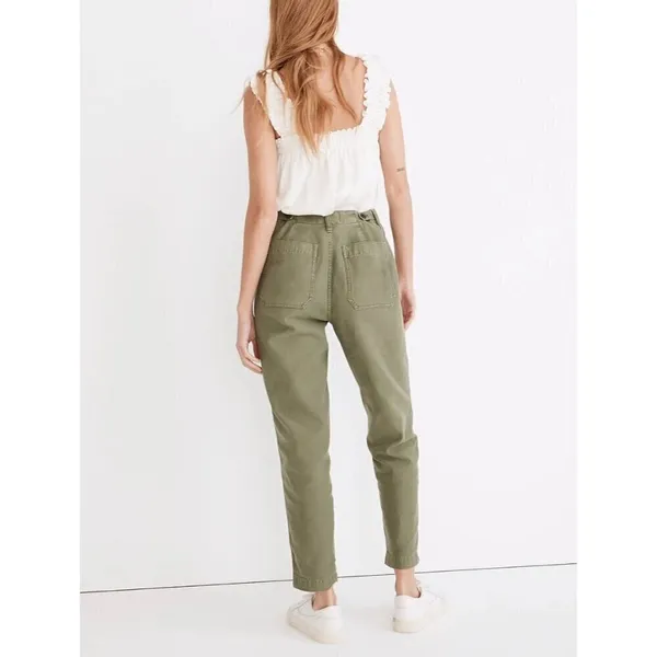 Madewell Griff Pants Plus Size 32 Green Utility High Rise Tapered Cargo Normcore - Image 3