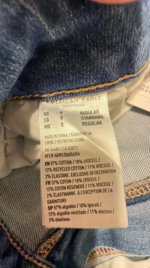 American Eagle Outfitters Light Blue Wide-Leg Cargo Jeans - Image 6