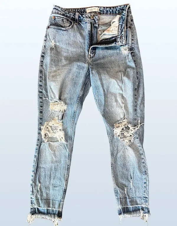 Abercrombie and Fitch Curve Love High Rise Mom Jean, Size 27 (4) Regular - Image 6