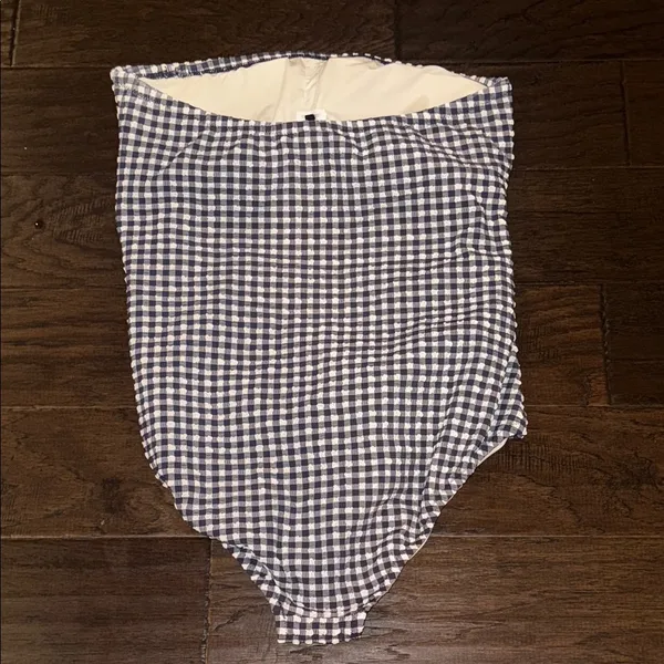 J Crew Blue and White Gingham Swimsuit - Image 4