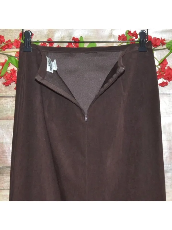 Simply Irresistible Skirt Size 8 Brown Maxi Long Minimalist Made USA Y2K - Image 6