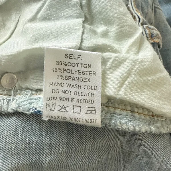 NWT Aaron and Amber Light Blue Flare Bell Bottom Jeans Raw Hem High Waist Sz M - Image 3