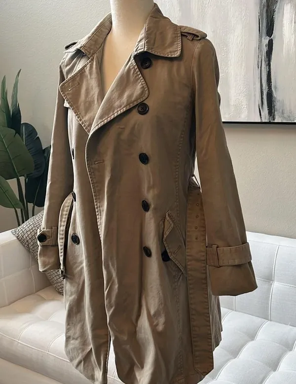 Monoprix Cotton Trench Coat Medium in good condition. Size 36 - Image 2