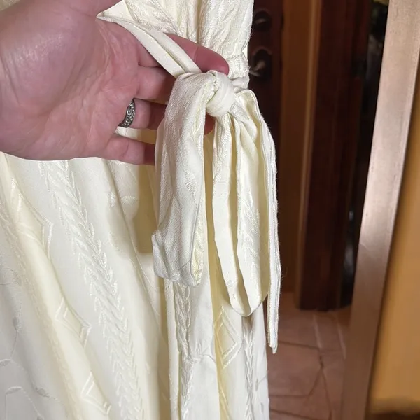 NWOT Carly Jean Los Angeles Butter Yellow Embroidered Maxi Wrap Dress XL Boho - Image 7