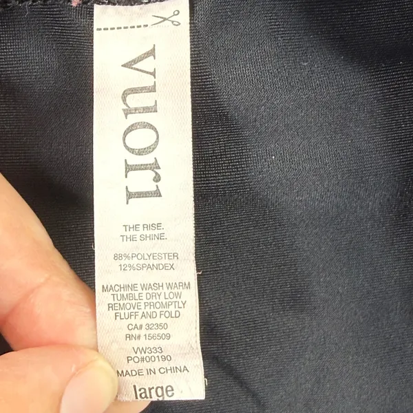 Vuori Clementine Shorts Womens Large Black‎ Grey Abstract Print Running VW333 - Image 2