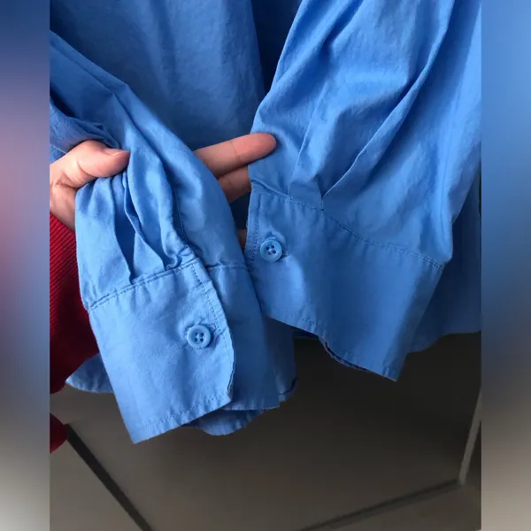 Cotton On Blue 100% Cotton Long Sleeve Button Up Oversized - Image 4