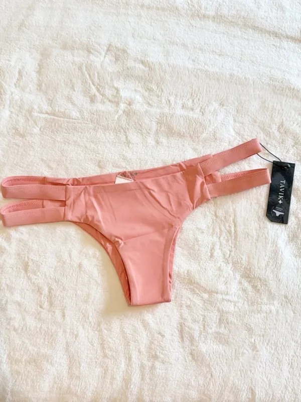 NWT Tavik Chloe Mini Cutout Swim Bottom in Coral - Size: Medium - Image 2