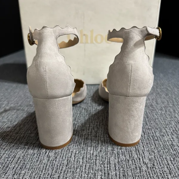 Chloe Lauren Scallop Ankle Strap D’ Orsay Pumps - Image 9