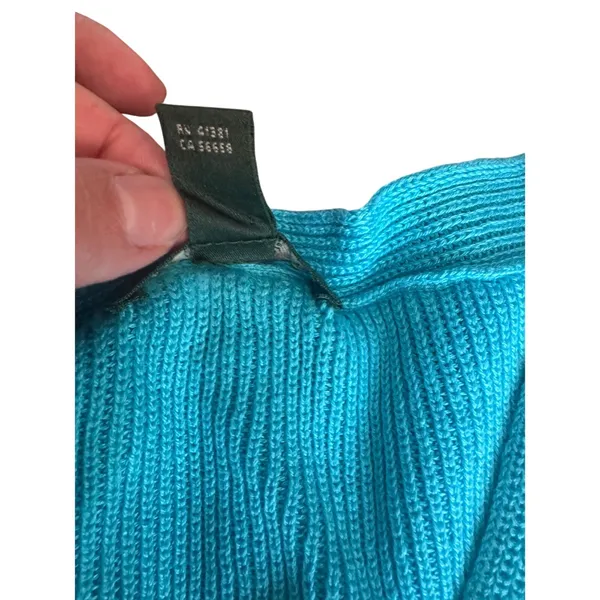 Lauren Ralph Lauren Knit Tank‎ Top Medium Sleeveless Sweater Blue Cotton - Image 4