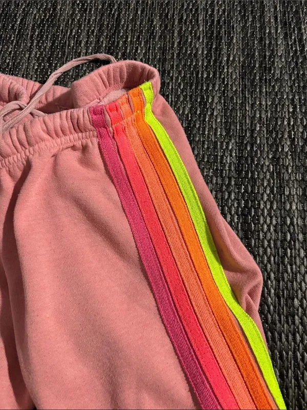 Aviator Nation 5 Stripe Jogger Sweatpant Pink Size XS - Image 4