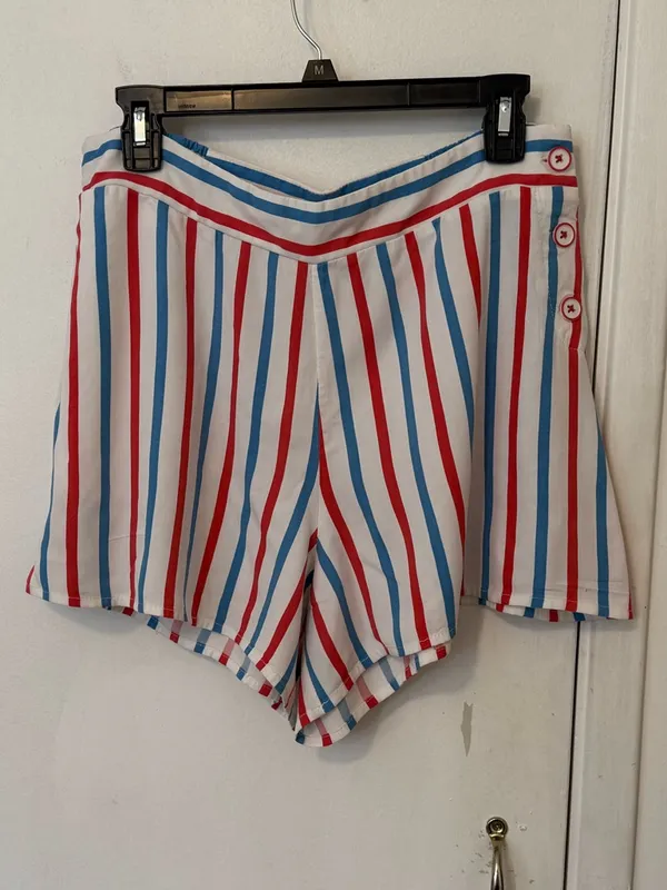 Mattel Red, Light Blue & White Striped shorts. - Image 3