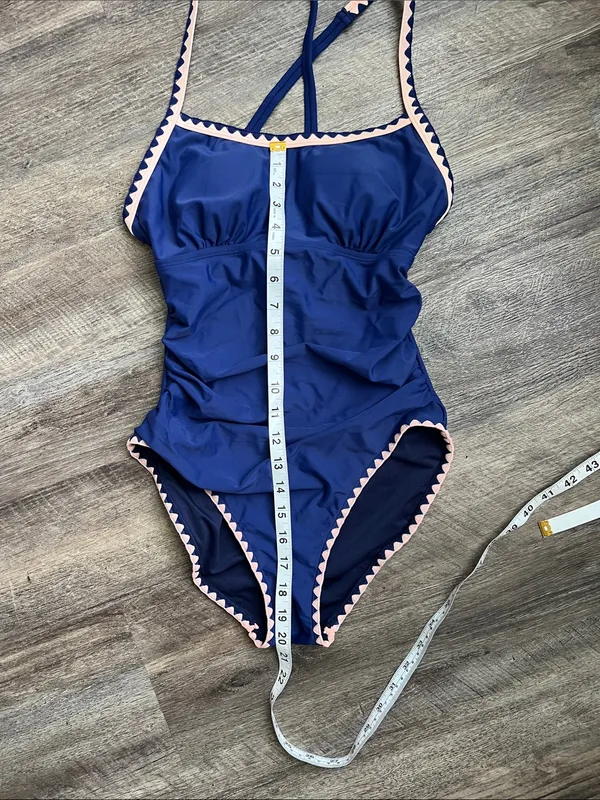 Eomenie Blue One Piece Womens Bathing Suit, NWT size Small 🔴 - Image 4