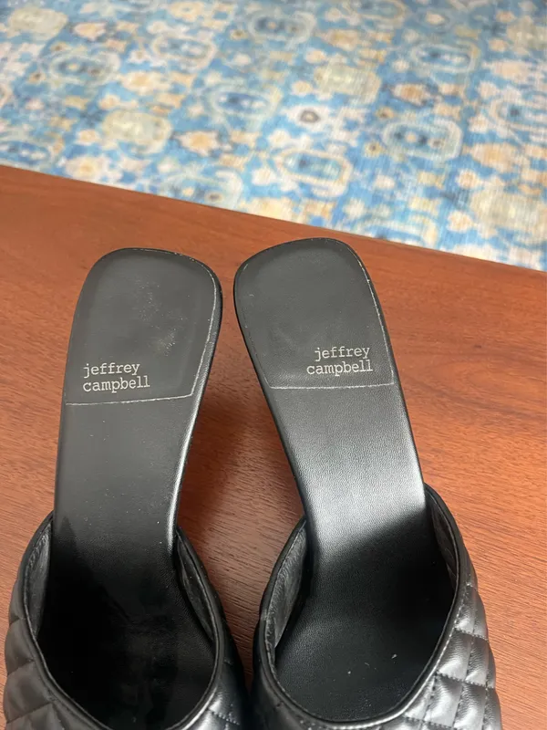 Jeffrey Campbell Mr. Big quilted slip on leather mule heels 10 - Image 10