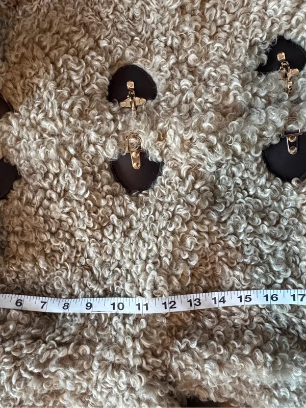 Zara Faux Shearling Hook Closure Jacket Sz Xl - Image 9